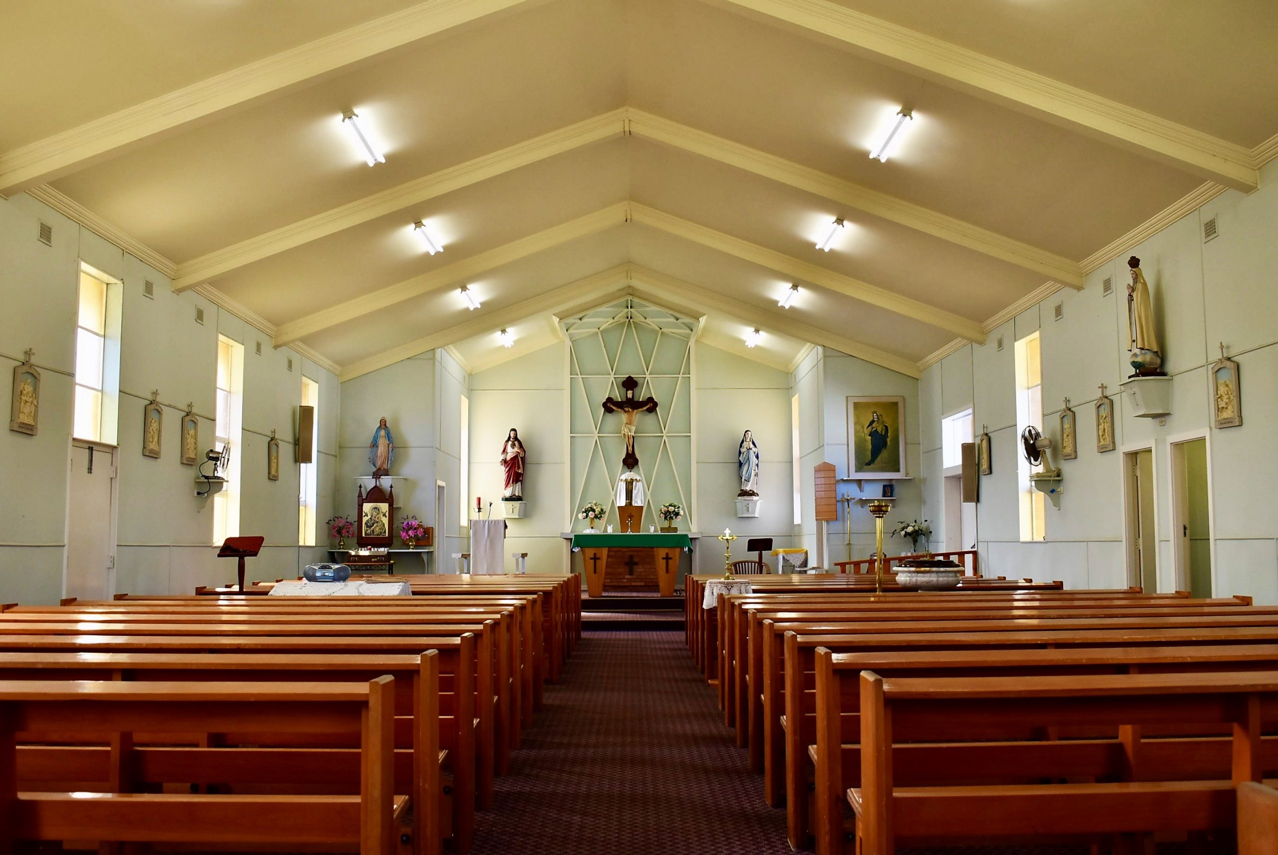 Inside St Catherine's Church Greta from the back