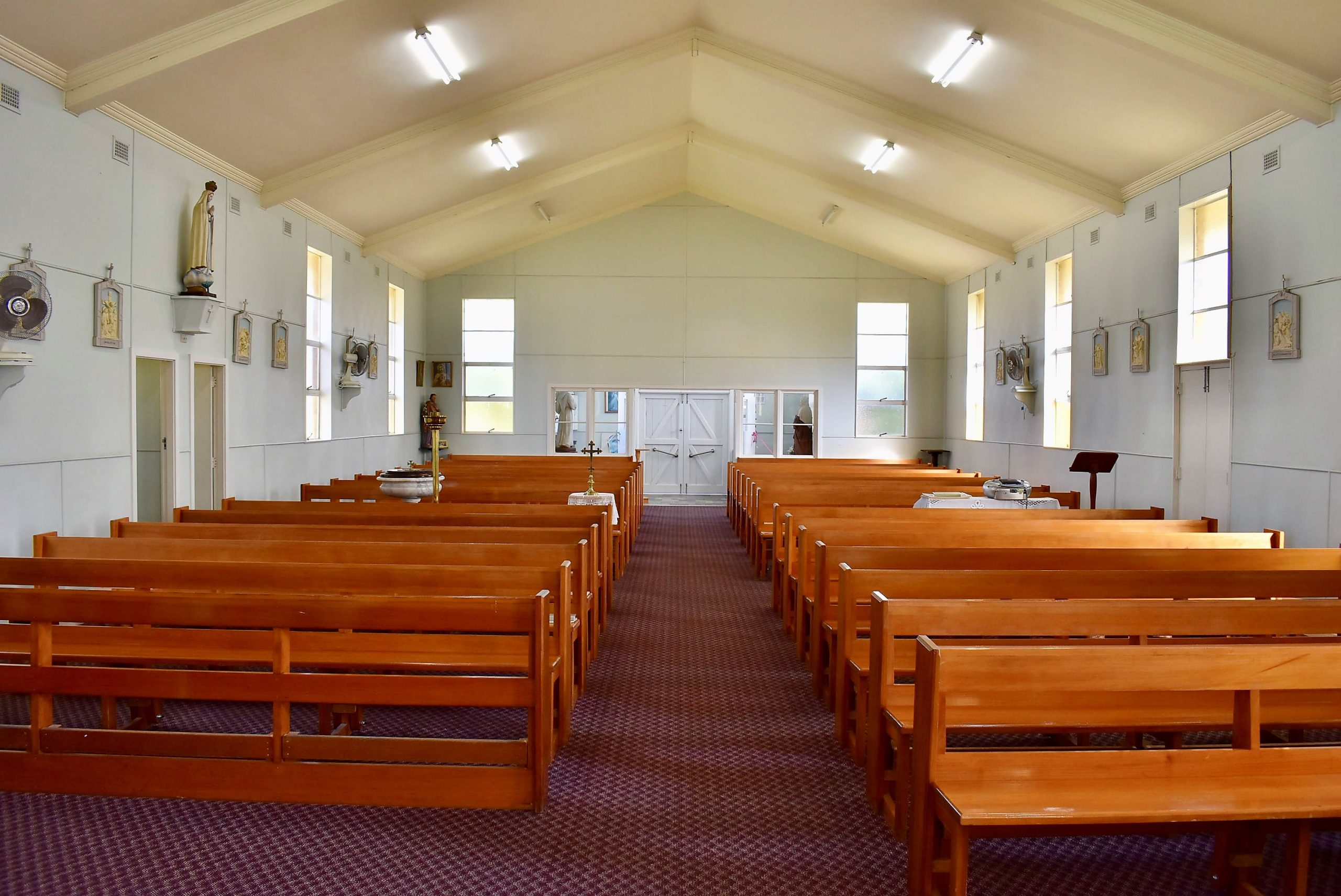 Inside St Catherine's Church Greta from the front